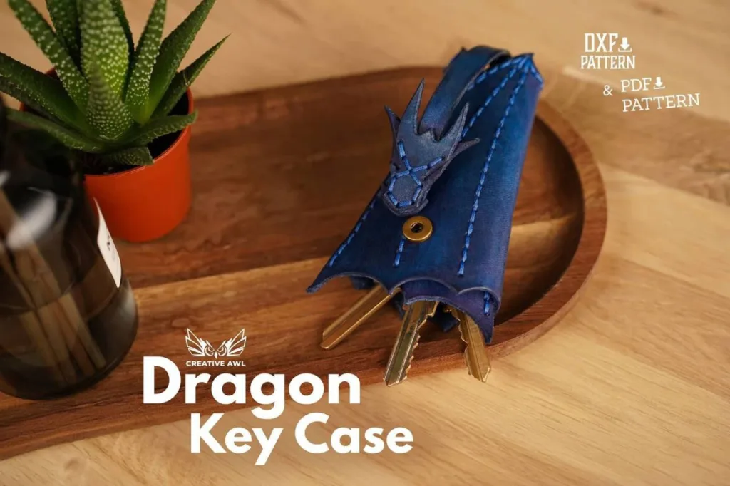 Dragon key case by Creative Awl | Бесплатные выкройки и лекала