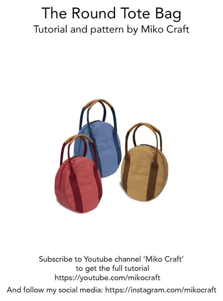 Круглый тоут — выкройка от Miko Craft | Бесплатные выкройки и лекала Круглый тоут — выкройка от Miko Craft