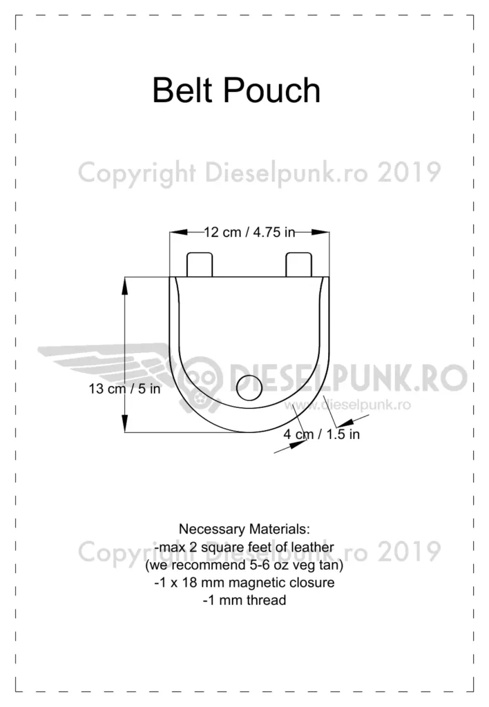 Belt Pouch: выкройка поясной сумки из кожи 5–6 oz | Бесплатные выкройки и лекала Belt Pouch: выкройка поясной сумки из кожи 5–6 oz