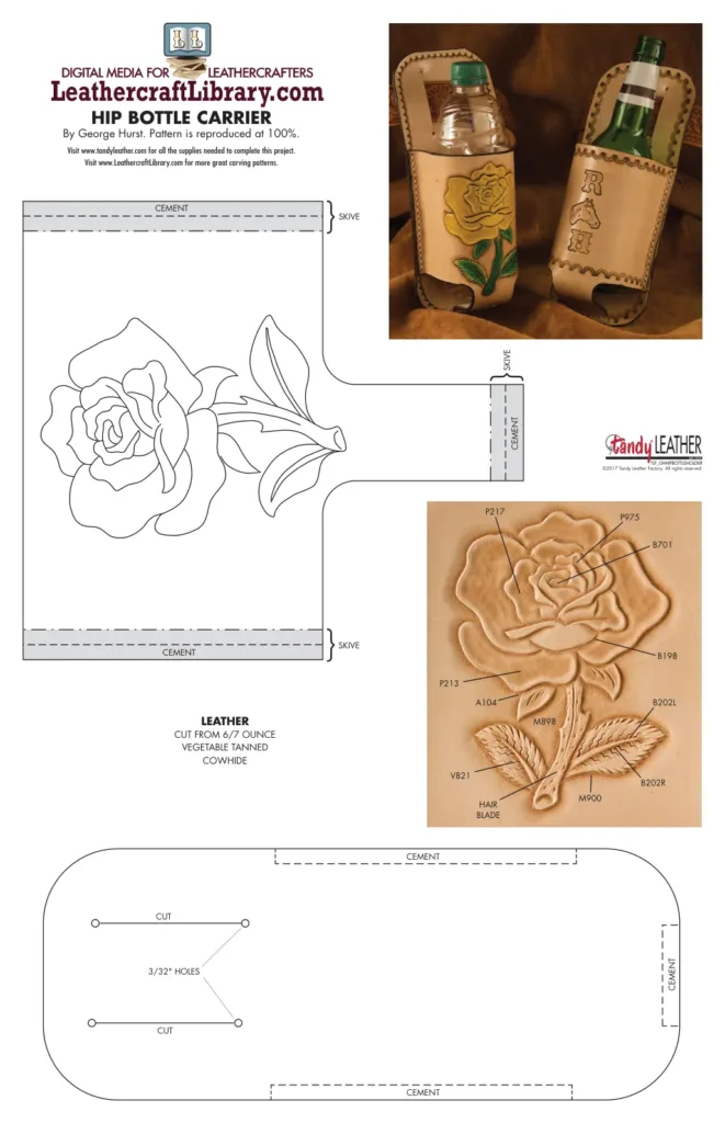 Чехол для бутылок — выкройка Leathercraft Library | Бесплатные выкройки и лекала Чехол для бутылок — выкройка Leathercraft Library