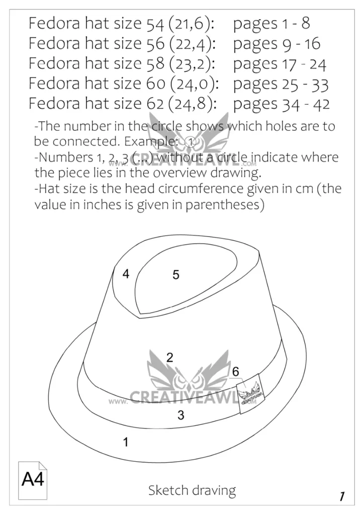 Fedora Trilby: кожаная шляпа на 42 листах A4