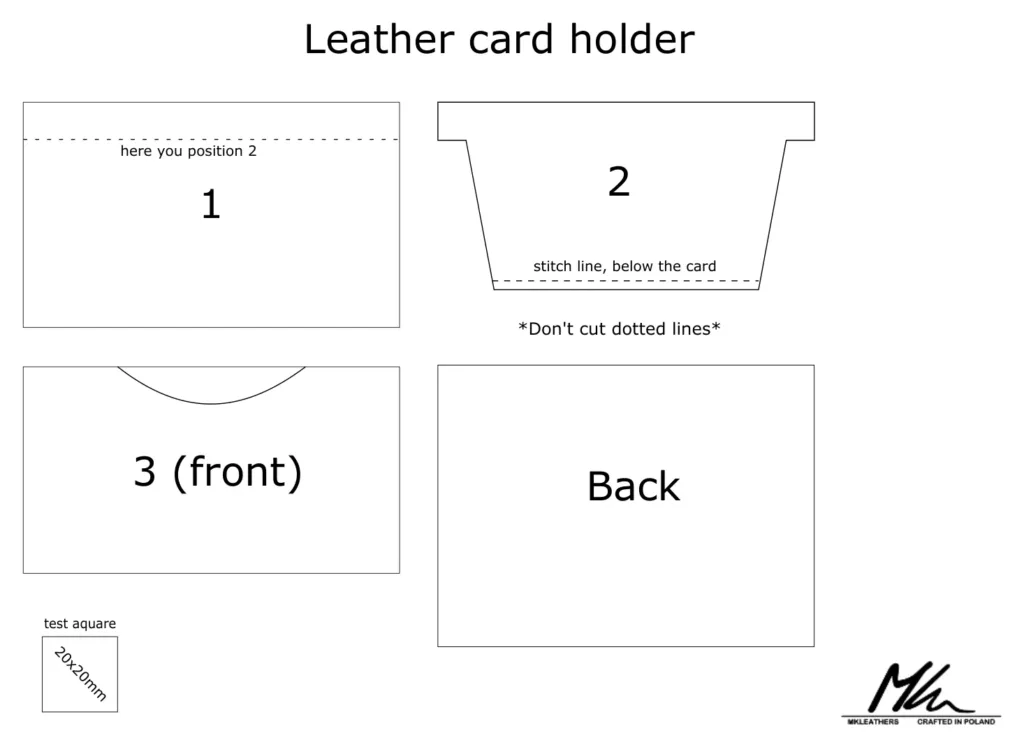 Картхолдер MK Leathers: 1 лист A4 и тест-квадрат 20×20 | Бесплатные выкройки и лекала Картхолдер MK Leathers: 1 лист A4 и тест-квадрат 20×20