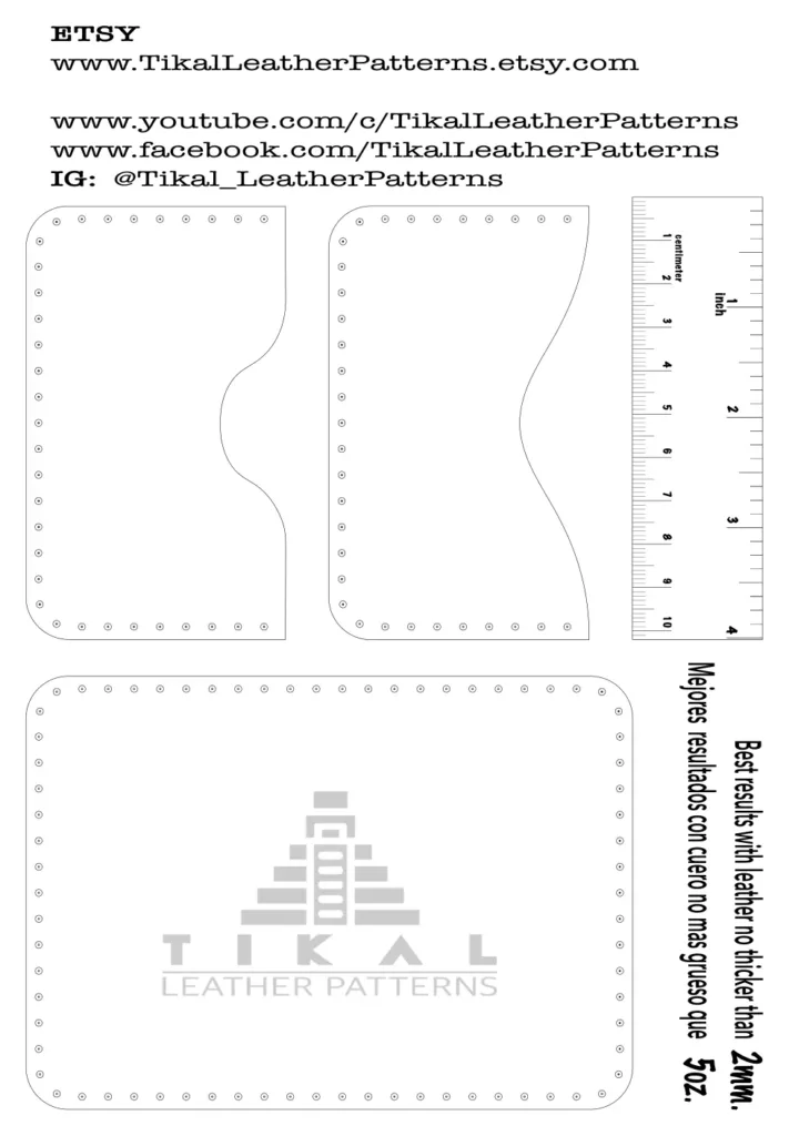 Картхолдер Tikal — один лист A4, кожа до 2 мм | Бесплатные выкройки и лекала Картхолдер Tikal — один лист A4, кожа до 2 мм