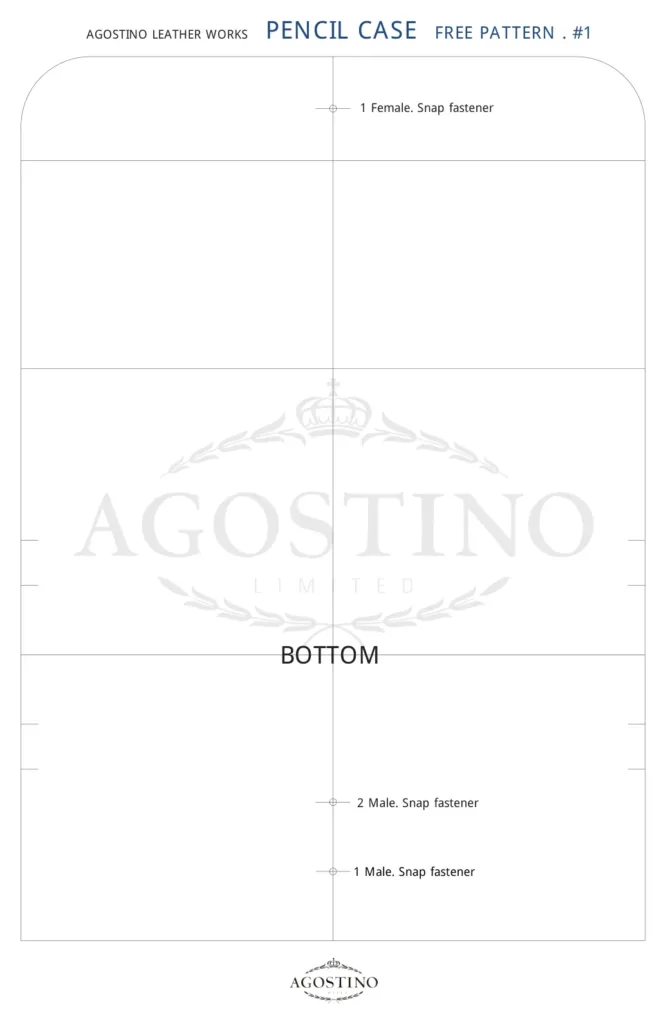 Пенал из кожи — выкройка Agostino Leather Works | Бесплатные выкройки и лекала Пенал из кожи — выкройка Agostino Leather Works