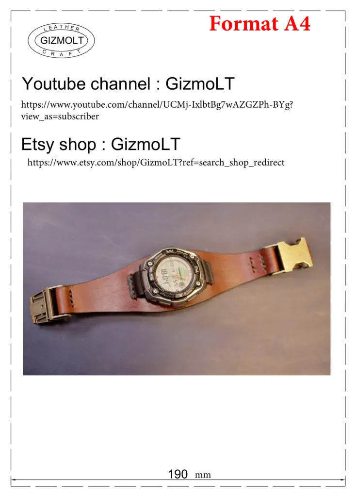 Ремешок для часов GizmoLT: пять длин, 7 листов A4