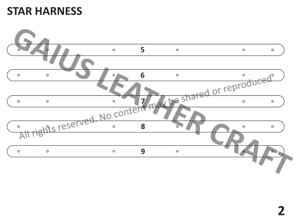 Star Harness — кожаная упряжь на тело, 3 листа A4 | Бесплатные выкройки и лекала Star Harness — кожаная упряжь на тело, 3 листа A4