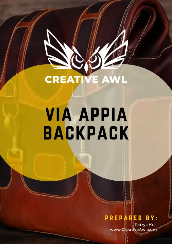 Рюкзак VIA APPIA от Creative Awl — 36 листов A4 | Бесплатные выкройки и лекала Рюкзак VIA APPIA от Creative Awl — 36 листов A4